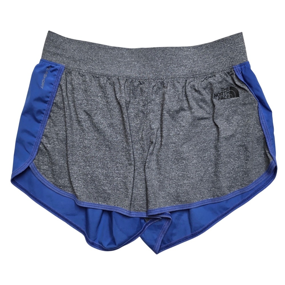 The North Face FlashDry Running Shorts Gray Blue Athletic Gym Womens Small